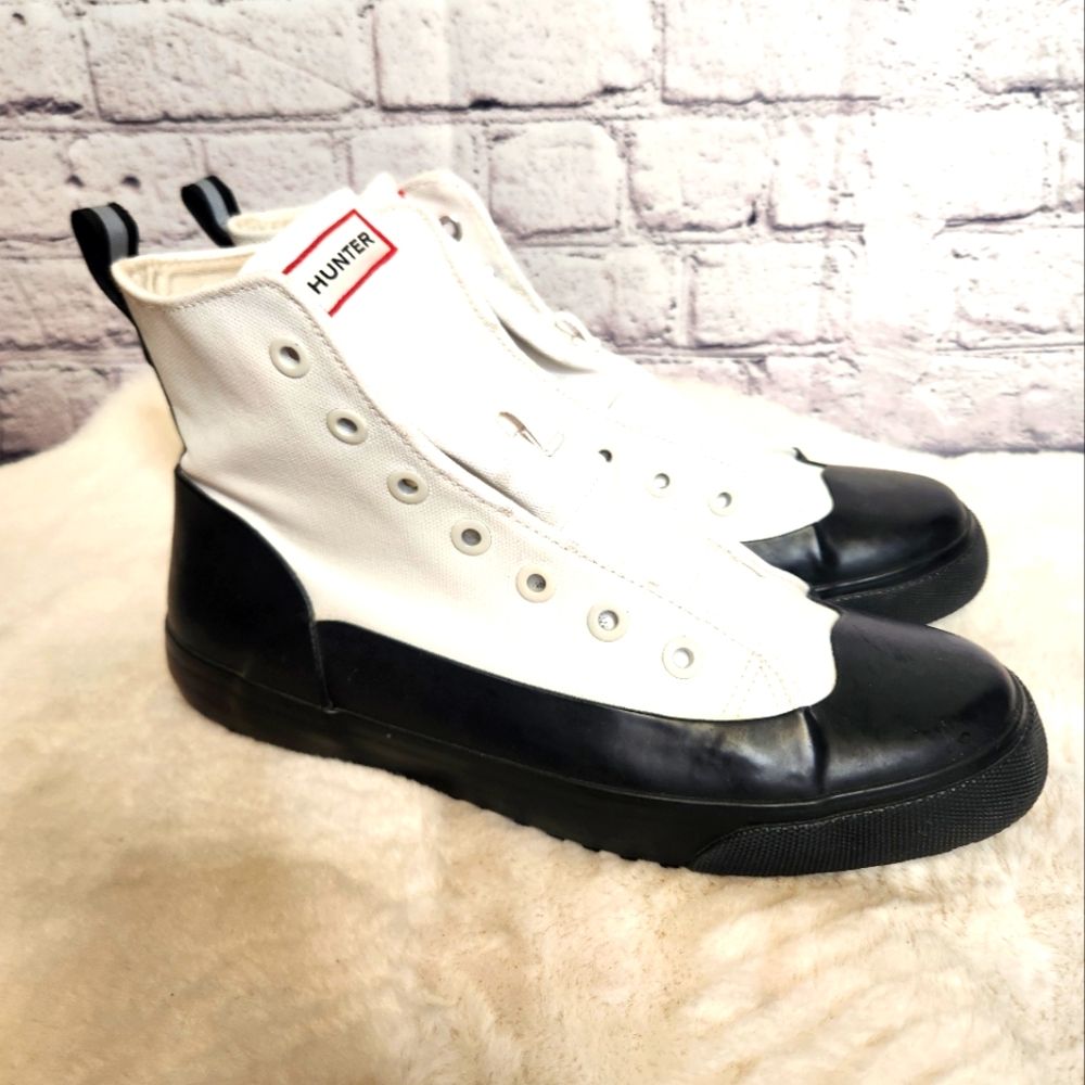Hunter White and Black Men's Sneakers